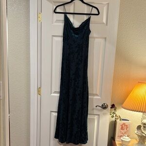 Elegant Dark Green Slip Dress
